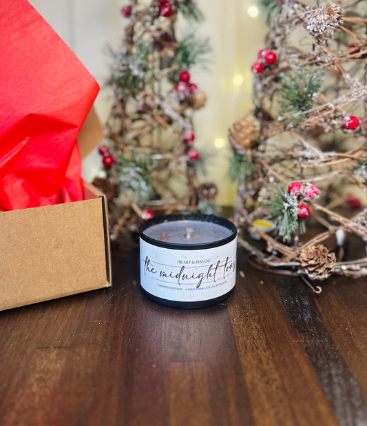 The Midnight Toast Candle | Juniper & Frankincense Holiday Candle – Heart & Havoc