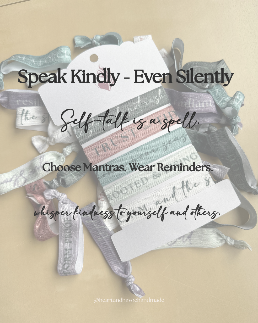 Affirmation Hair Ties – Soft Fold-Over Elastic with Daily Encouragement