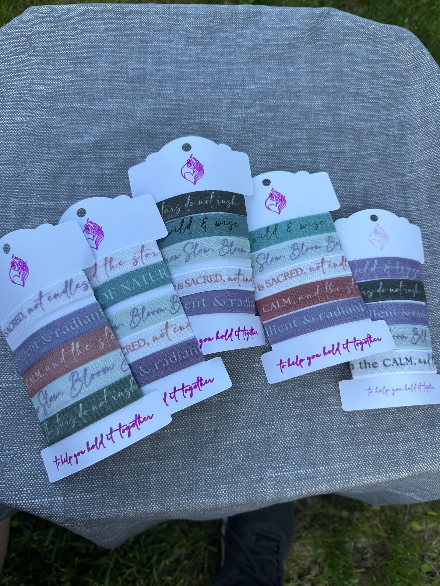 Affirmation Hair Ties – Soft Fold-Over Elastic with Daily Encouragement