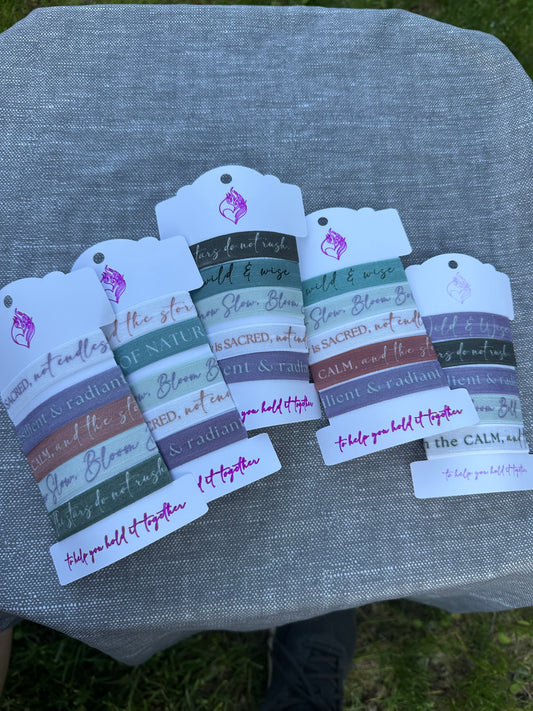 Affirmation Hair Ties – Soft Fold-Over Elastic with Daily Encouragement