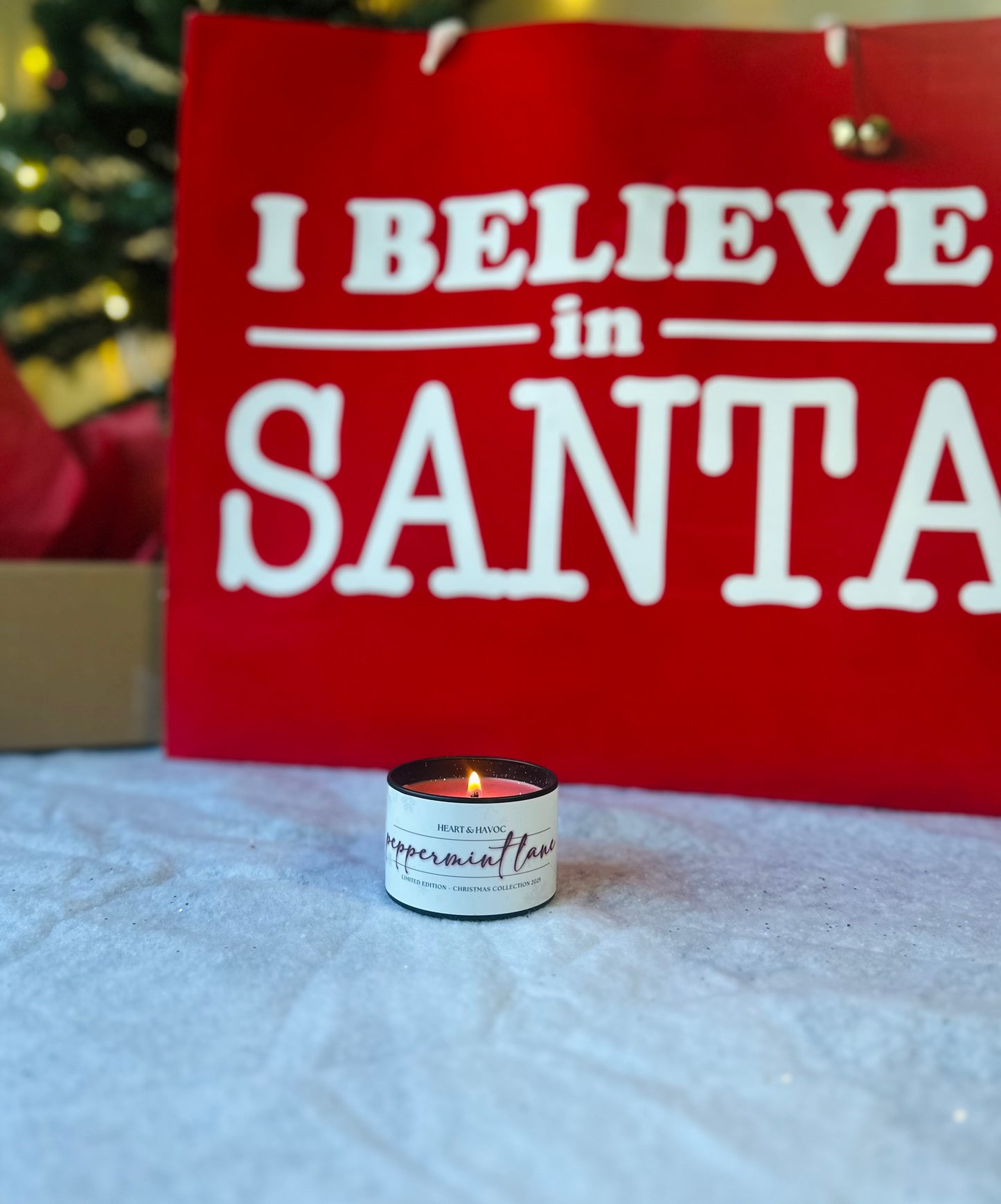 Peppermint Lane Candle | Handmade Peppermint Vanilla Soy Candle – Heart & Havoc Holiday Collection