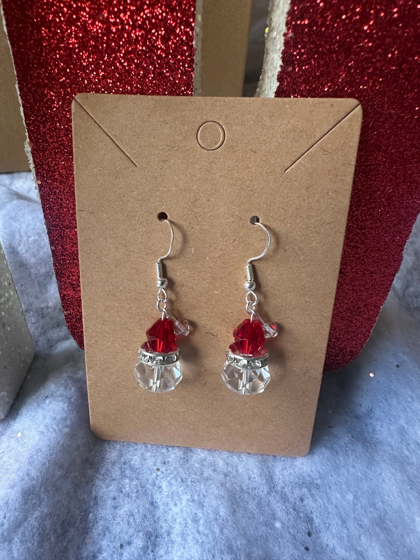 Handmade Santa Earrings - Sterling Silver or 14k Filled Gold